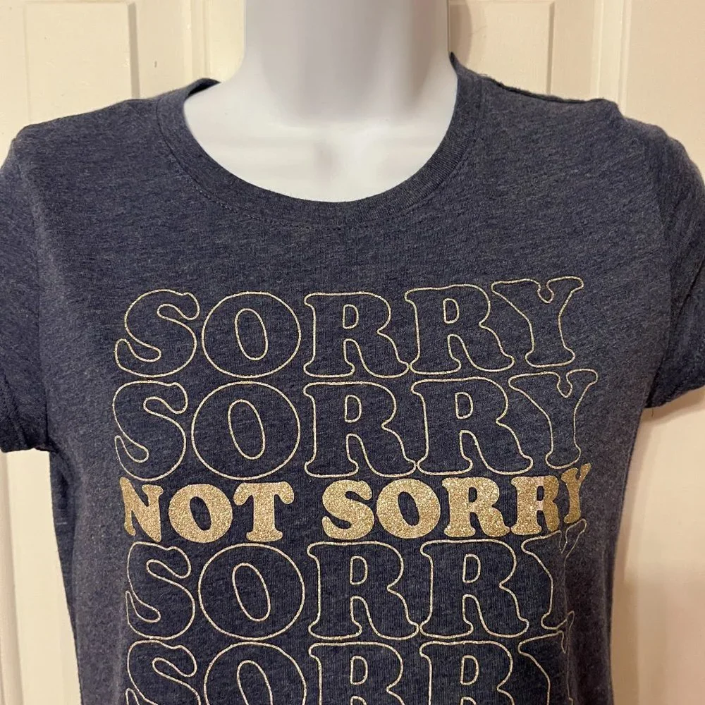 Children's Place Sorry/Not Sorry blue and gold  short sleeve t-shirt sz 14